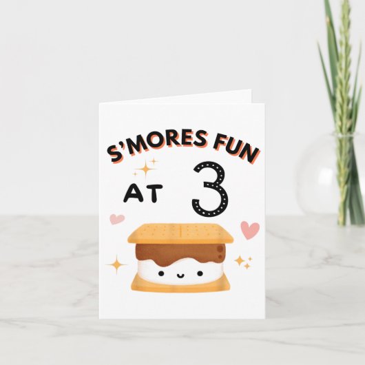 Smores Fun Camping Verjaardag 3 jaar oude camper 3 Kaart (Voorkant)