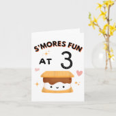 Smores Fun Camping Verjaardag 3 jaar oude camper 3 Kaart (Gele Bloem)