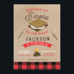 S'mores Fun met Friends Flannel Birthday Kaart<br><div class="desc">S'mores Fun with Friends Flannel Birthday Invitation</div>