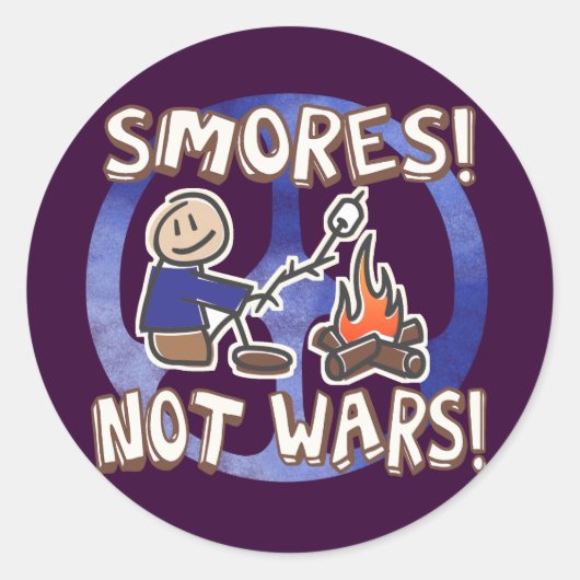 S'mores geen oorlogen ronde sticker (Voorkant)