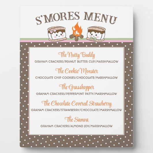 S'Mores gender onthullen baby shower vreugdevuur m Fotoplaat (Voorkant)