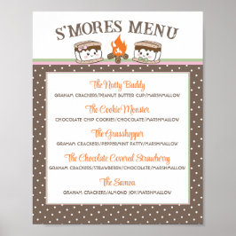 S'Mores gender onthullen baby shower vreugdevuur m Poster