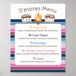 S'Mores geslacht onthullen partij bewerkbaar menu Poster