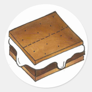 S'mores Gimme S'more Campfire Camp Smore Smores Ronde Sticker