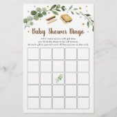 S'mores Greenery Baby shower Bingo Game (Voorkant)