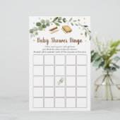 S'mores Greenery Baby shower Bingo Game (Staand voorkant)