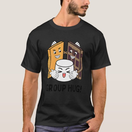 S'mores Groepsknuffel Camping Chocolade Marshmallo T-shirt (Voorkant)