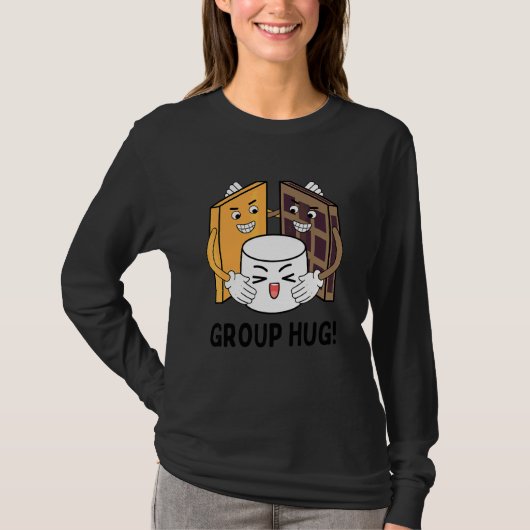 S'mores Groepsknuffel Camping Chocolade Marshmallo T-shirt (Voorkant)