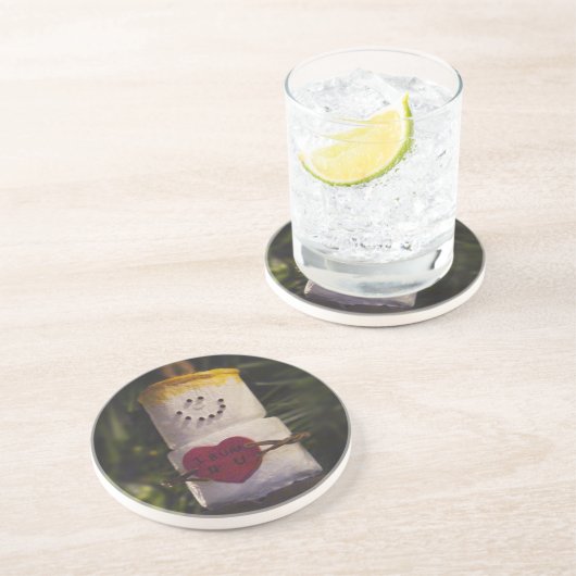 S'mores Guy Ornament Zandsteen Onderzetter (Zijkant)