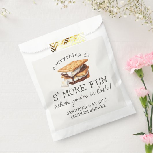 S'mores Herfst Bonfire Outdoor Couples Douche Bedankzakje (Gezegeld)