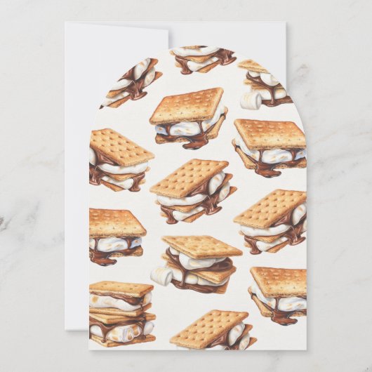 S'mores Herfst Bonfire Outdoor Couples Douche Kaart (Achterkant)