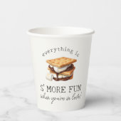 S'mores Herfst Bonfire Outdoor Couples Douche Papieren Bekers (Achterkant)