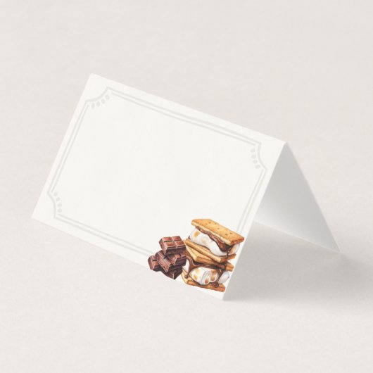 Smores Herfst Bonfire Outdoor Place Card Tafeldeco Kaart (Voorkant)