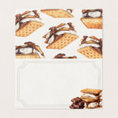 Smores Herfst Bonfire Outdoor Place Card Tafeldeco Kaart (Buitenkant ongevouwen)