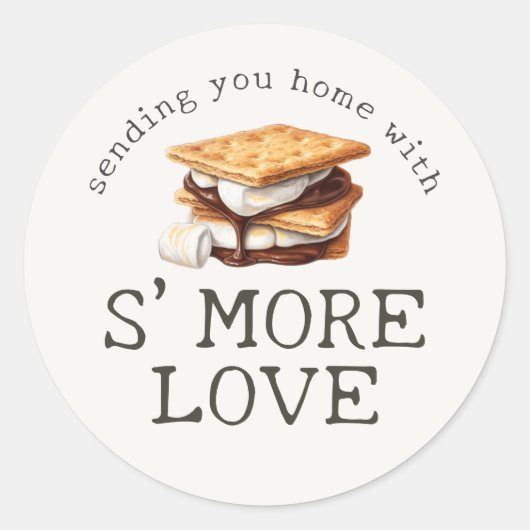 S'mores Herfst Kamplevuur Buiten Favor Ronde Sticker (Voorkant)