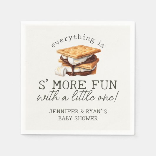 S'mores Herfst Kampvuur Buiten Baby Shower Servet (Voorkant)