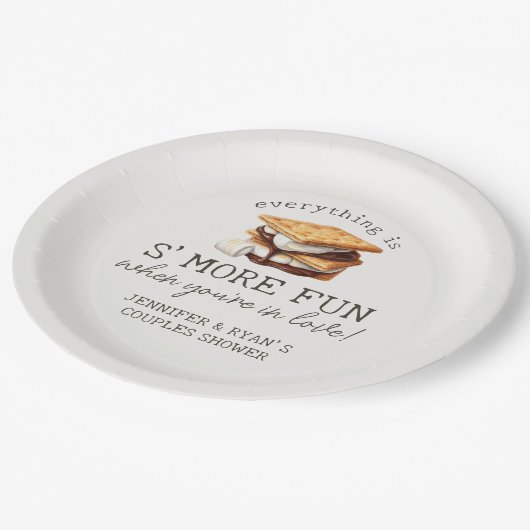 S'mores Herfst Kampvuur Buiten Bruiloft Feest Papieren Bordje (Gekanteld)