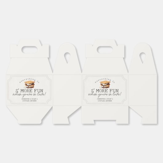 S'mores Herfst Kampvuur Buiten Bruiloft voor Koppe Bedankdoosjes (Ongevouwen)