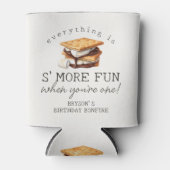 S'mores Herfst Kampvuur Buiten Eerste Verjaardag F Blikjeskoeler (Voorkant)