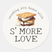 S'mores Herfst Kampvuur Buiten Favor Ronde Sticker (Voorkant)
