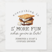 S'mores Herfst Kampvuur Buiten Koppel Bruiloft Fav Wijn Etiket (Enkel label)