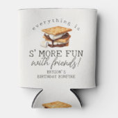 S'mores Herfst Kampvuur Buiten Verjaardagsfavor Blikjeskoeler (Voorkant)