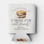 S'mores Herfst Kampvuur Buiten Verjaardagsfavor Blikjeskoeler (Achterkant)