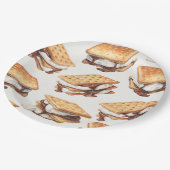 S'mores Herfst Kampvuur Buitenfeest Papieren Bordje (Gekanteld)