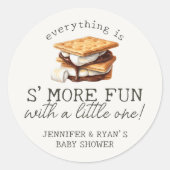 S'mores Herfst Kampvuur Outdoor Baby Shower Ronde Sticker (Voorkant)