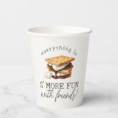S'mores Herfst Verjaardag Vuurkorf Buiten Papieren Bekers (Achterkant)