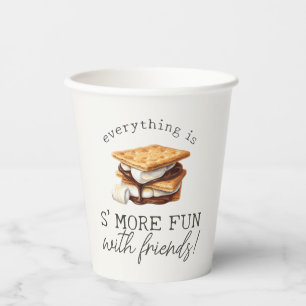 S'mores Herfst Verjaardag Vuurkorf Buiten Papieren Bekers