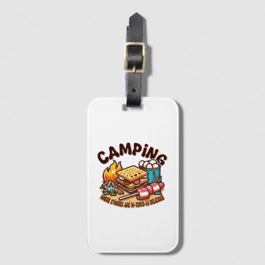 s'mores kamp bagagelabel (Voorkant (verticaal))
