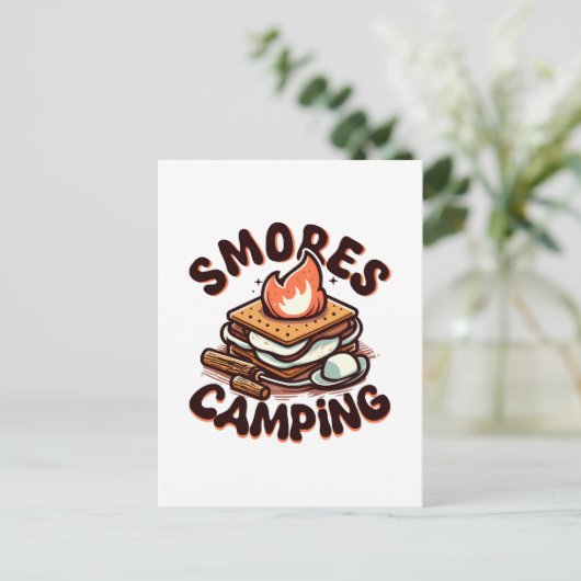 s'mores kamp briefkaart (Staand voorkant)