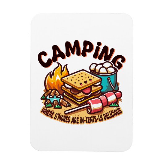 s'mores kamp magneet (Verticaal)