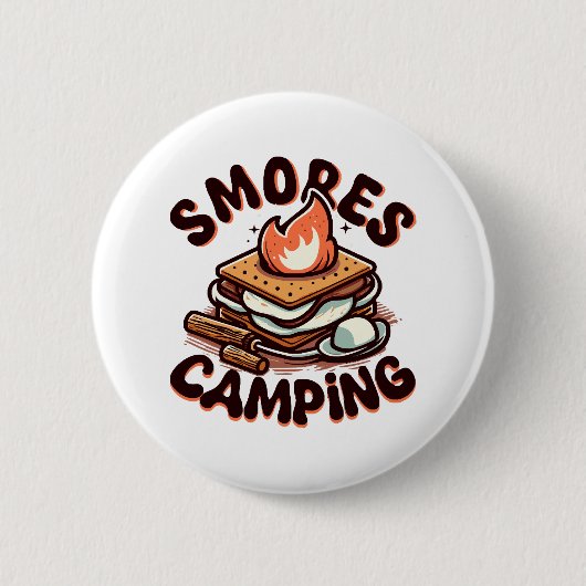 s'mores kamp ronde button 5,7 cm (Voorkant)