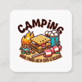 s'mores kamp vierkante visitekaartje (Achterkant)
