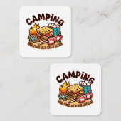 s'mores kamp vierkante visitekaartje (Voorkant / Achterkant)