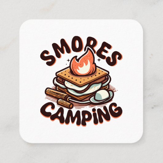 s'mores kamp vierkante visitekaartje (Achterkant)