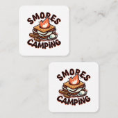 s'mores kamp vierkante visitekaartje (Voorkant / Achterkant)