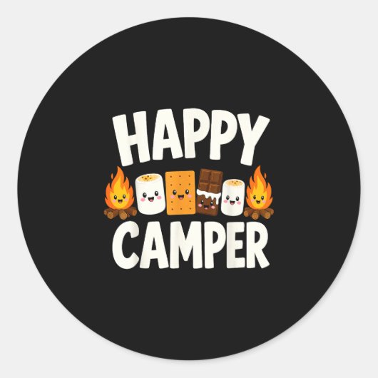 S'mores kampvuur kamperen ronde sticker (Voorkant)