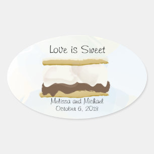 Smores Love is Sweet Ovale Sticker