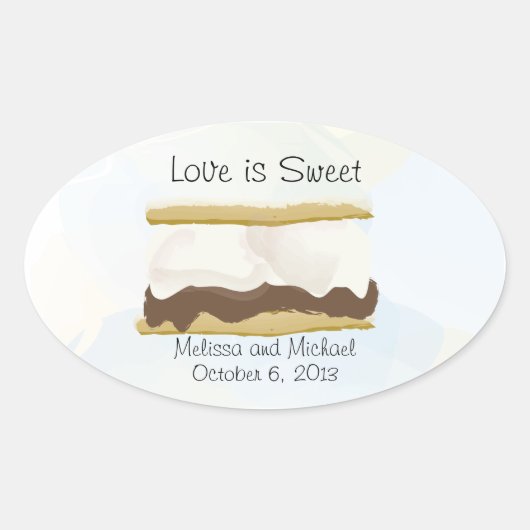 Smores Love is Sweet Ovale Sticker (Voorkant)