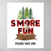 Smores Lumberjack Birthday Party Sign Poster (Voorkant)