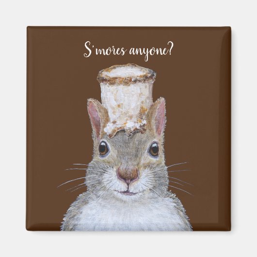 S'mores magnet met schattige eekhoorn (Voorkant)