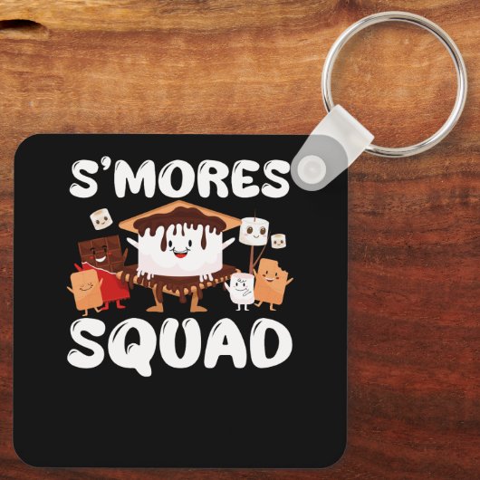 S'mores Marshmallows Funny Smores Squad Camping Ca Sleutelhanger (Achterkant)