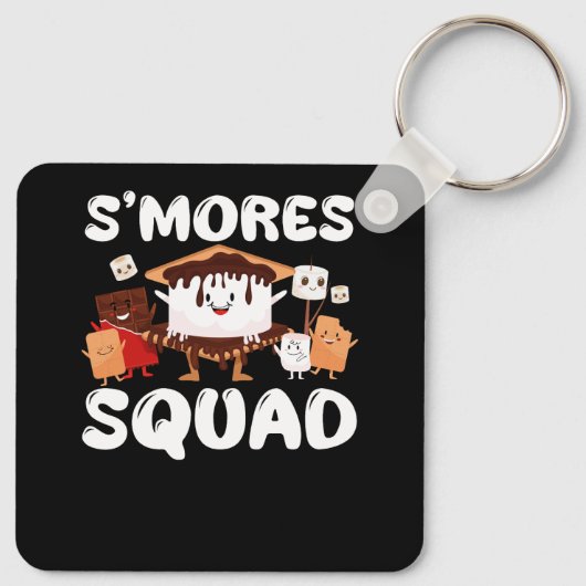 S'mores Marshmallows Funny Smores Squad Camping Ca Sleutelhanger (Achterkant)