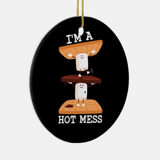 Smores Marshmallows Grappig kampvuur Ik ben een he Keramisch Ornament (Rechts)
