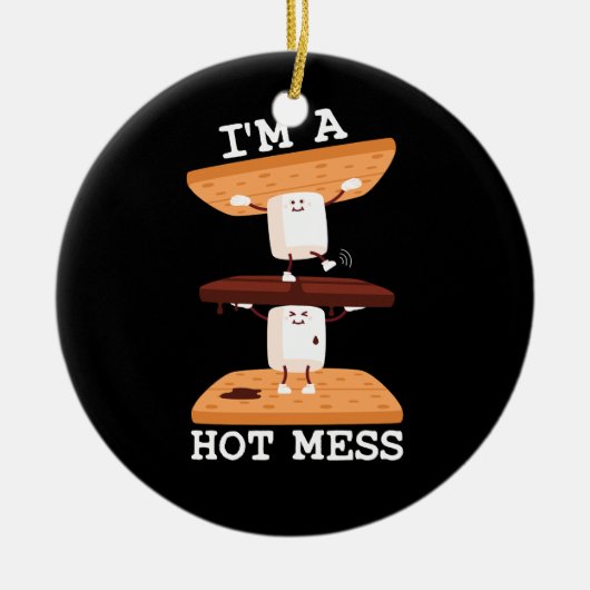 Smores Marshmallows Grappig kampvuur Ik ben een he Keramisch Ornament (Voorkant)