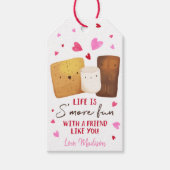 S'mores Pink Hearts Valentijnsdag Cadeaulabel (Voorkant)