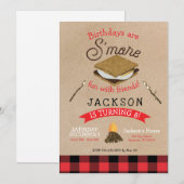 S'mores Plezier met Vrienden Flanel Verjaardag Kaart (Voorkant / Achterkant)